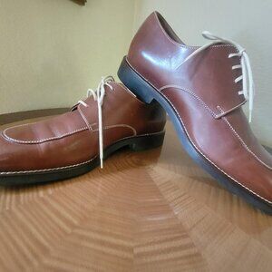 Michael Toschi Carbonlite Brown Leather Oxford Men Shoes 9.5M EU 43.5
